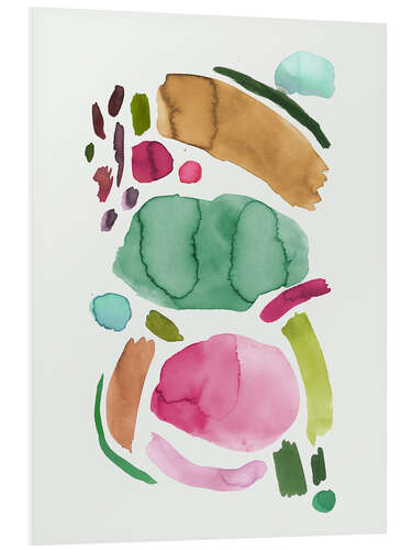 Quadro em PVC Abstract Minimal Pink Green