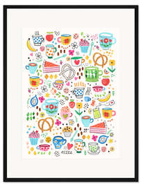 Gerahmter Kunstdruck Kaffee- und Tee-Snack-Bäckerei