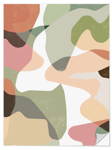 Selvklebende plakat Abstract Camo Terracotta