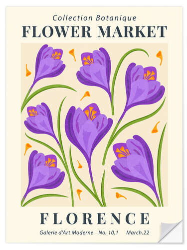 Selvklebende plakat Flower Market Florence