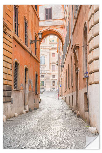 Selvklebende plakat Colorful Street in Rome