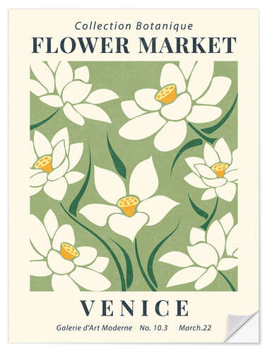 Selvklebende plakat Flower Market Venice