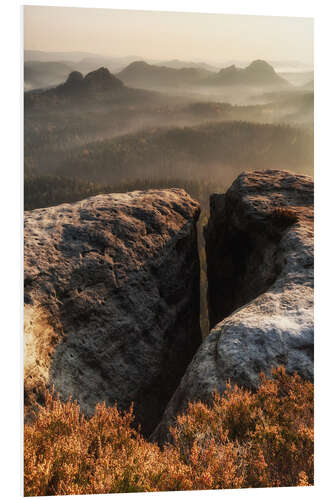 Quadro em PVC Saxon Switzerland - Small Winter Mountain