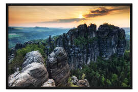 Gerahmter Kunstdruck Sächsische Schweiz - Schrammsteine II