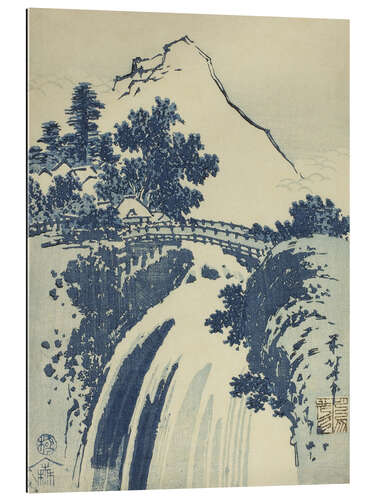 Gallery print Landscape with waterfall, chuban prints, ca. 1831