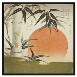 Gerahmter Kunstdruck Bambus und aufgehende Sonne, 1829