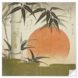 Selvklebende plakat Bamboo and rising sun, 1829