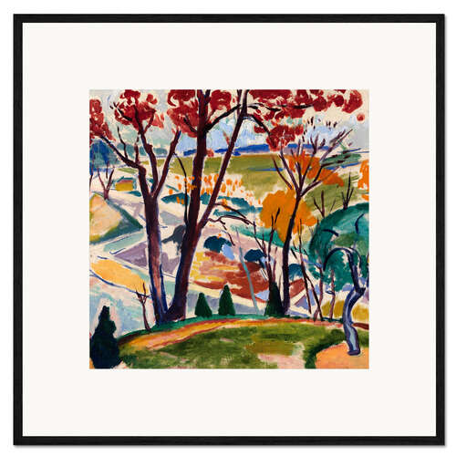 Gerahmter Kunstdruck Landschaft, Brücke, Huntingdon Valley, ca. 1915