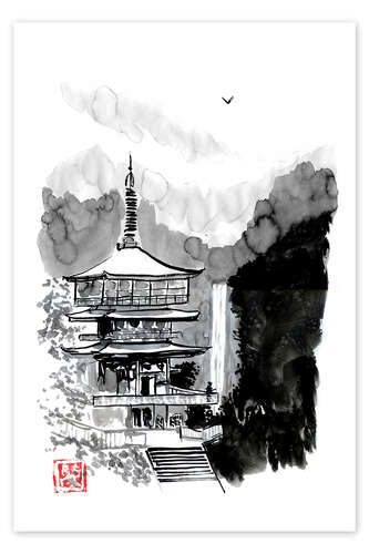 Poster Pagoda and fall