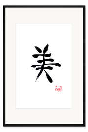 Gerahmter Kunstdruck Schönheit-Kanji