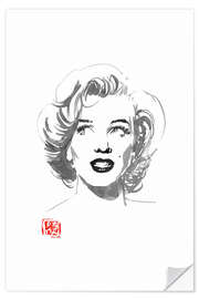 Vinilo para la pared Marylin looks left