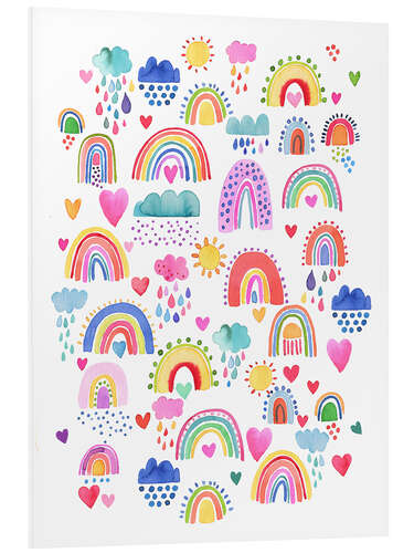 Foam board print Lovely Happy Rainbows Sun Colourful