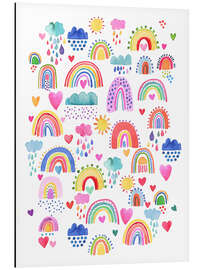 Magnettafel Schöne glückliche Regenbogen-Sonne