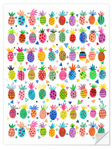 Selvklebende plakat Geo Pineapples Kids