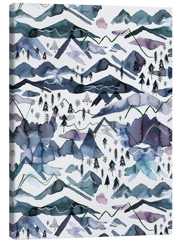 Canvas print Mountains Blue Mauve