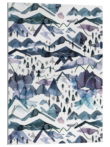 Gallery print Mountains Blue Mauve