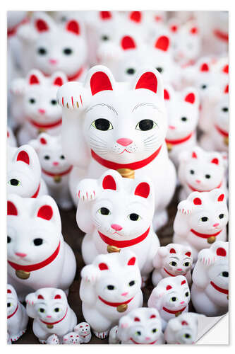 Naklejka na ścianę Manekineko waving cat as a lucky charm