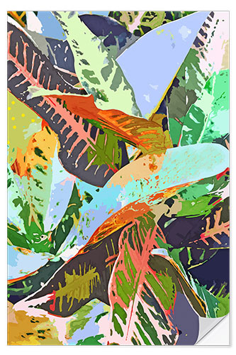 Selvklebende plakat Jungle Plants