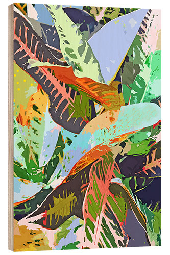 Wood print Jungle Plants