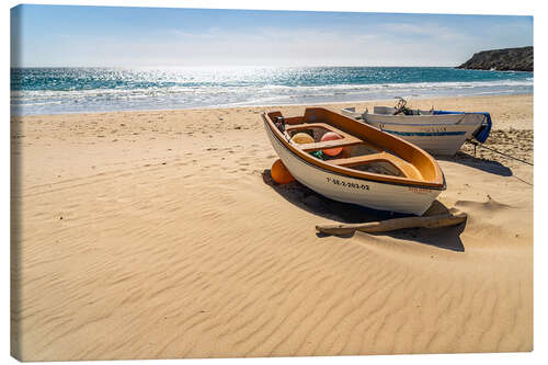 Canvastavla Boats on Bolonia beach