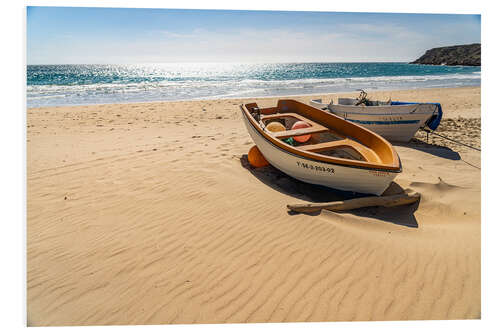 Tableau en PVC Boats on Bolonia beach