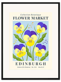 Gerahmter Kunstdruck Flower Market Edinburgh Pansies
