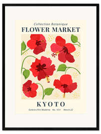 Impressão artística com moldura Flower Market Kyoto Hibiscus