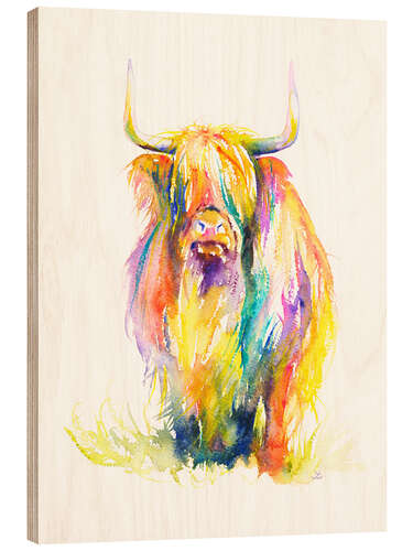 Obraz na drewnie Highland Cow