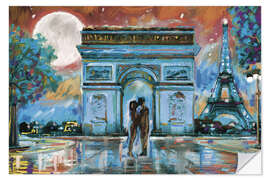 Selvklebende plakat Paris in Love