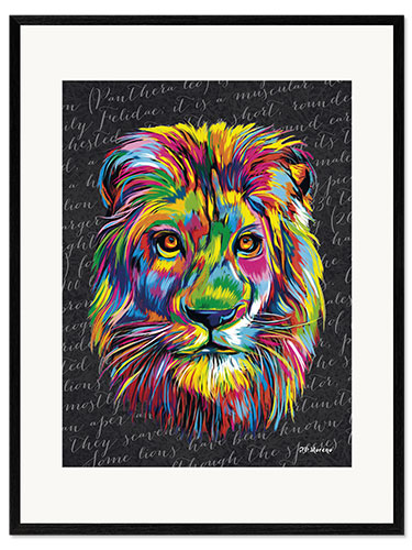 Impression artistique encadrée Pop Art Lion