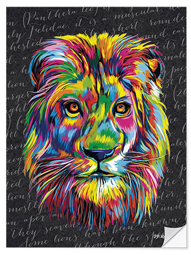 Selvklebende plakat Pop Art Lion