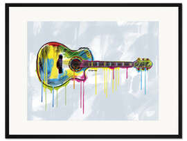 Gerahmter Kunstdruck Akustik Gitarre