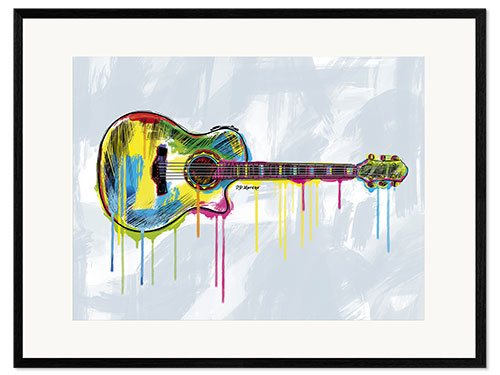 Ingelijste kunstdruk Acustic Guitar