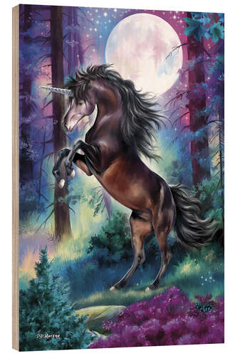 Quadro de madeira Black Unicorn