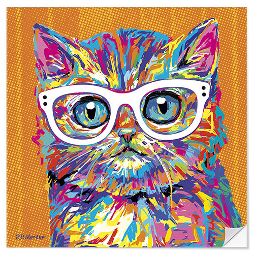 Selvklebende plakat Pop Art Kitten I