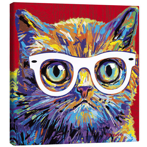 Canvas-taulu Cat with glasses