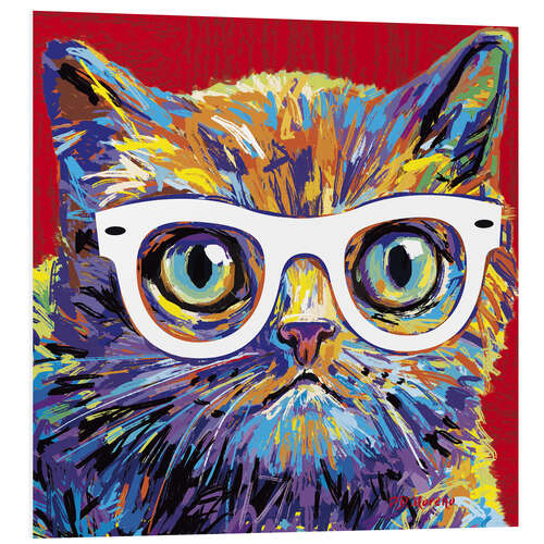 Quadro em PVC Cat with glasses