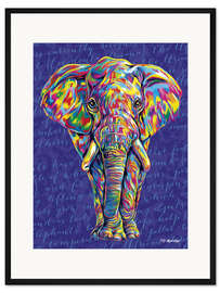 Gerahmter Kunstdruck Pop Art Elefant