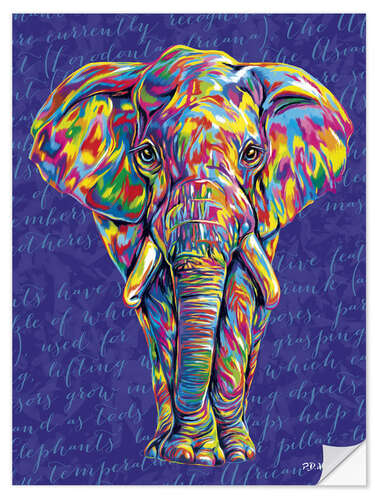 Wandsticker Pop Art Elefant