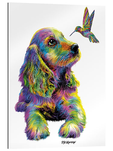 Galleritryck Cocker Spaniel & Hummingbird