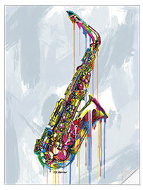 Selvklebende plakat Jazz Saxophone