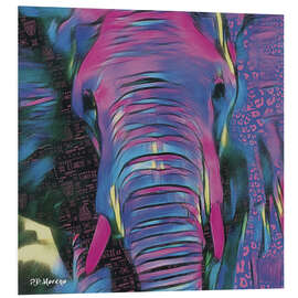 Stampa su PVC Psychedelic Elephant