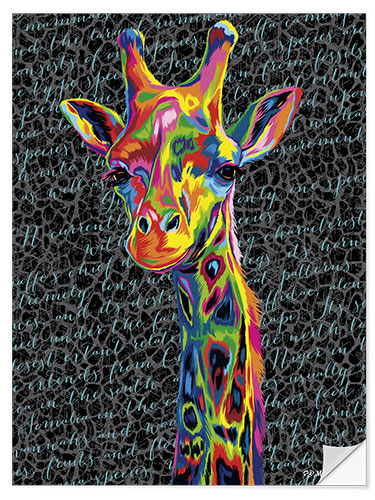 Naklejka na ścianę Pop Art Giraffe