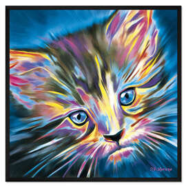 Gerahmter Kunstdruck Pop Art Kätzchen III