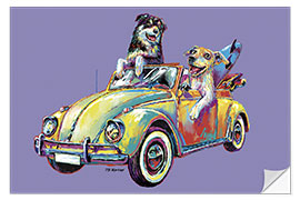 Wandsticker Surfer Dogs