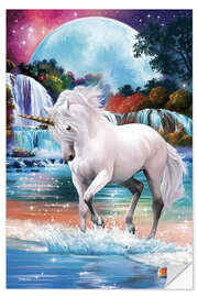 Sticker mural White Unicorn