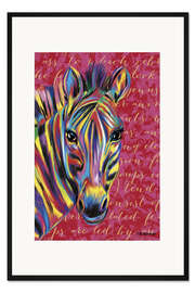 Gerahmter Kunstdruck Pop Art Zebra