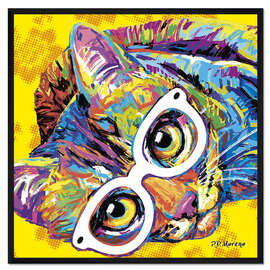 Gerahmter Kunstdruck Pop Art Schmusekatze