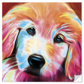 Wandsticker Golden Retriever Welpe