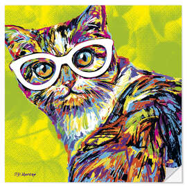 Vinilo para la pared Funny Pop Art Cat